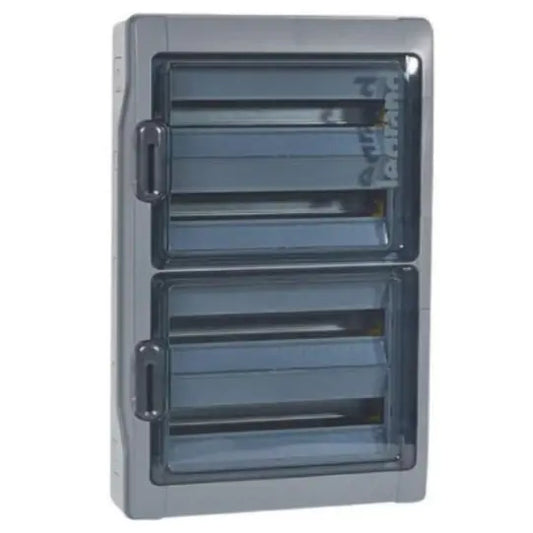 Coffret étanche Plexo³ 4x18 modules avec embouts à perforation directe prémontés IP65 IK09 - Gris